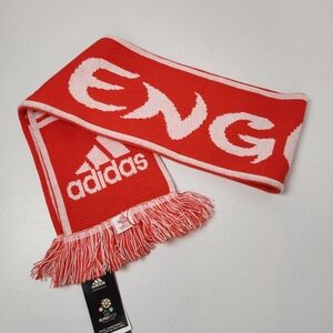 Adidas England Red White Fringe Football Soccer Scarf New NWT